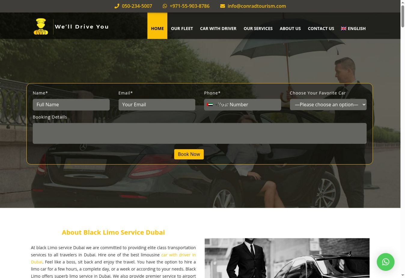 Black Limo Dubai website homepage preview